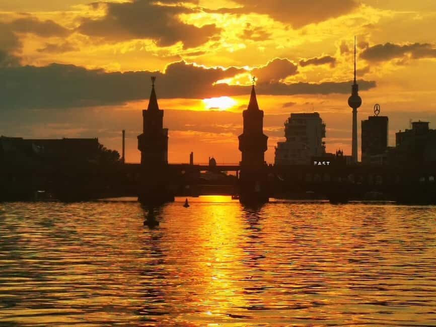 Berlin Boat Tour | Sunset Tour with Solar Ship | Sightseeing Spree - Boarding at Oberbaumbrücke and route timing that’s strict