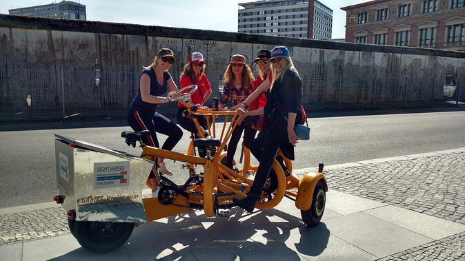 Berlin : Guided Private Sightseeing Tours with Funbikes, Teambikes - Potsdamer Platz, the Fuhrerbunker area, and Checkpoint Charlie: Wall traces you can actually see