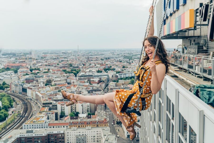 Berlin: Highest Swing in Europe - What You Get For the Price: 5 Minutes, Safety Gear, and the Roof View