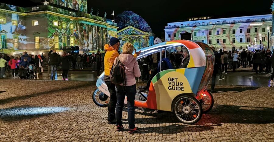 Berlin: Illuminated Berlin by Bike Taxi - Potsdamer Platz video mapping: the stop you’ll plan around