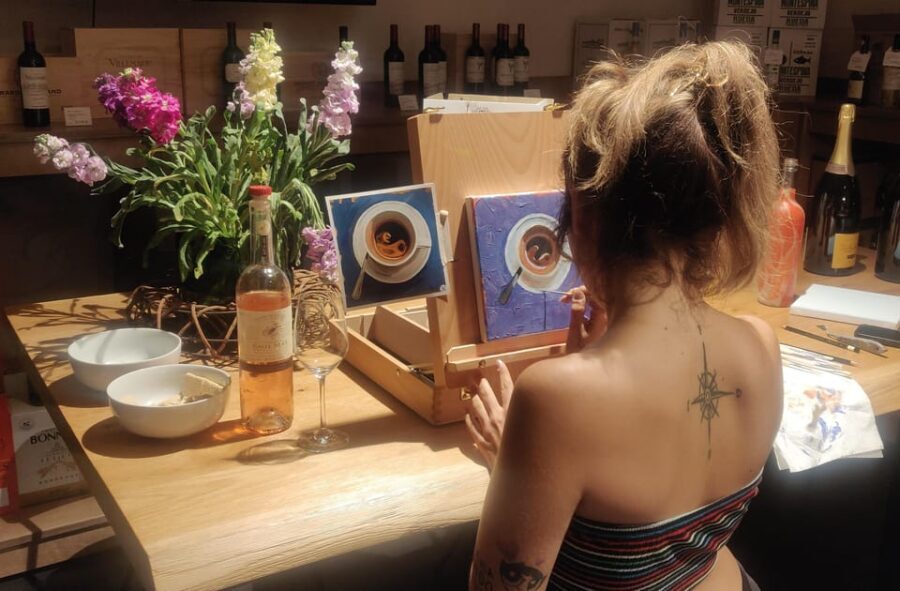 Berlin: Wine on Canvas - Paint Workshop and Wine Tasting - Jacques Wein-Depot: the kind of place where art fits